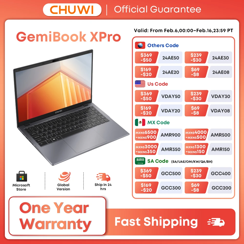 Chuwi Gemibook Xpro Laptop Intel N100, Computer Portatile Windows 11 Da 14.1 ''8Gb Di Ram Ssd Da 256Gb, Intel Alder Lake N100 (Fino A 3.4Ghz)
