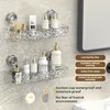 Ripple suction cup storage rack bathroom sink washbasin, suction cup wall mounted non perforated bathroom storage rack 2