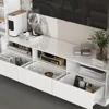 Entertainment Center with Bookshelves,High Gloss Wall Unit TV Stand,Media Center with Shelves and Drawers, Doors,for Living Room 4