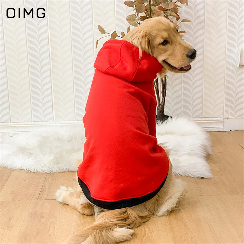 

OIMG Hooded Large Dogs Hoodies Solid Sweatshirt For Pets Clothing Winter Medium Dogs Clothes Labrador Alaskan Casual Dog Outwear