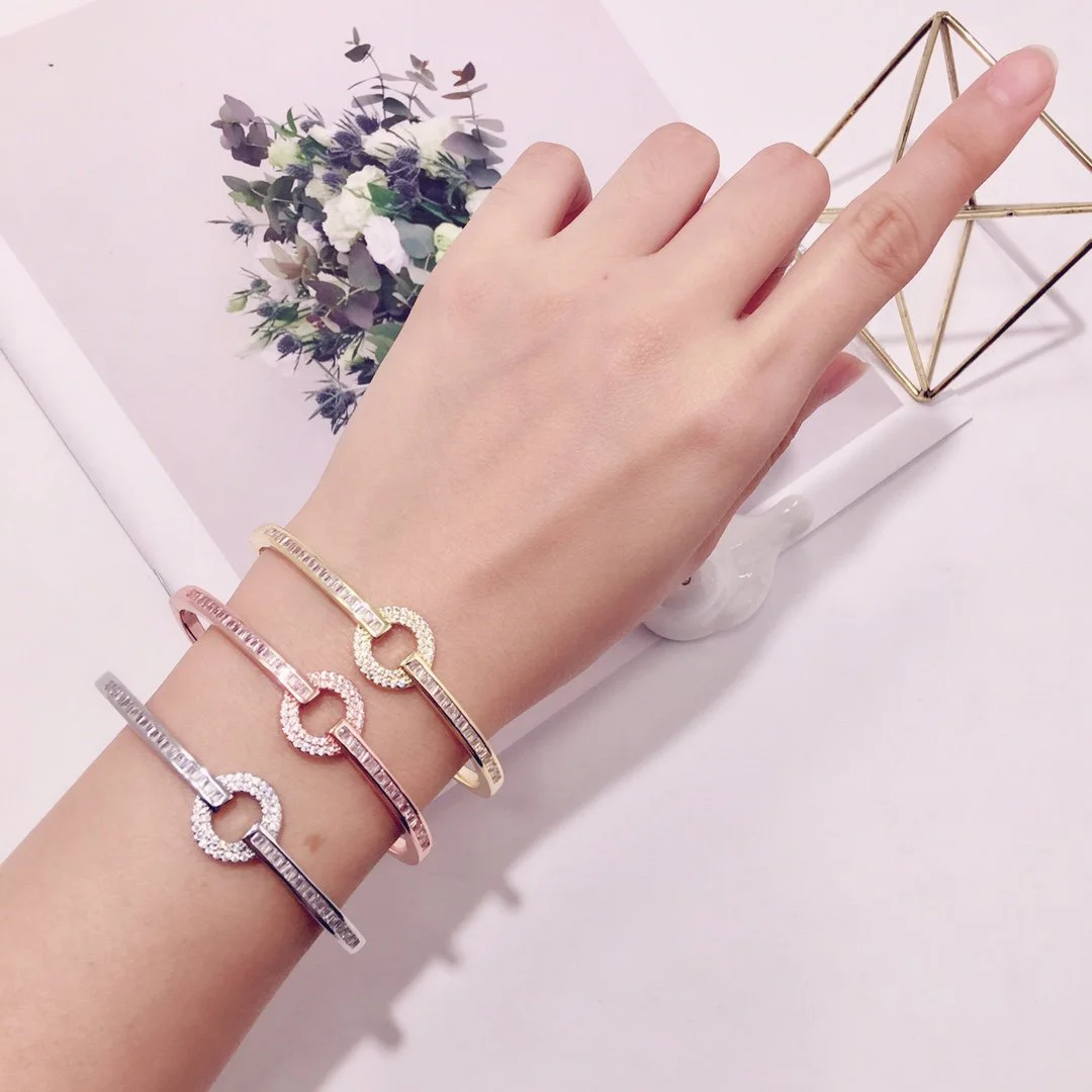 2022 Hot Trend Brand Luxury Circle Diamond Bracelet Gold Rose Gold SilverEveryday Wear, Party, Birthday
