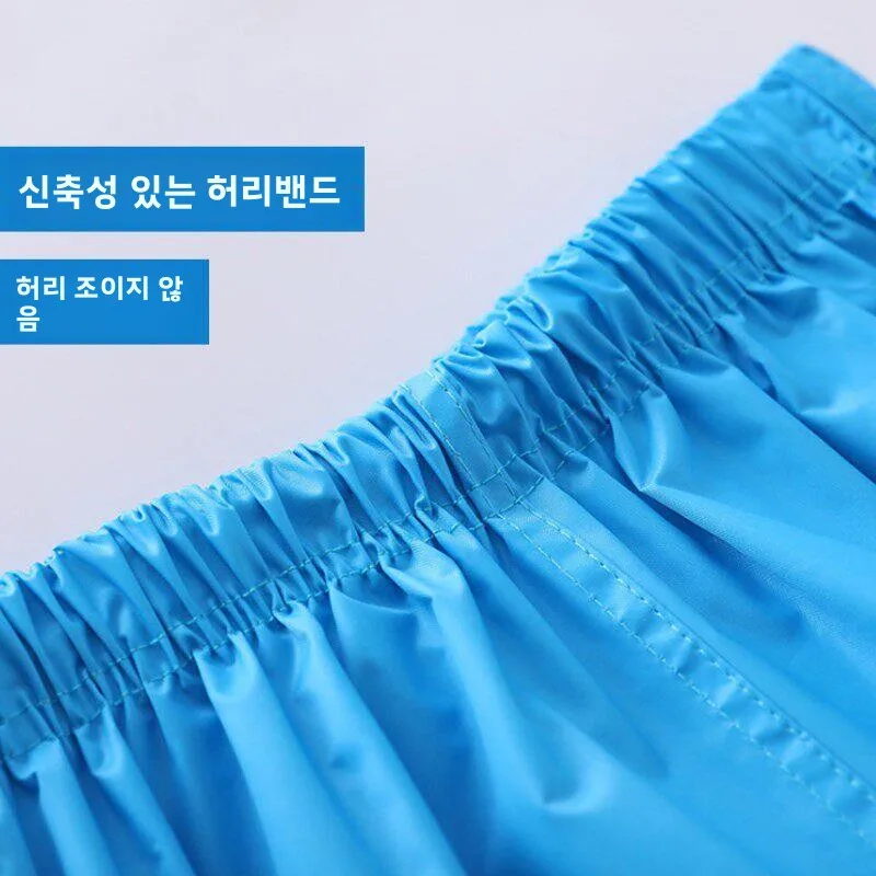 새로운 고밀도 방수 아동용 레인 팬츠, 초등학생 남자아이들을 위한 간편 탈착 하프 바디 방수 바지