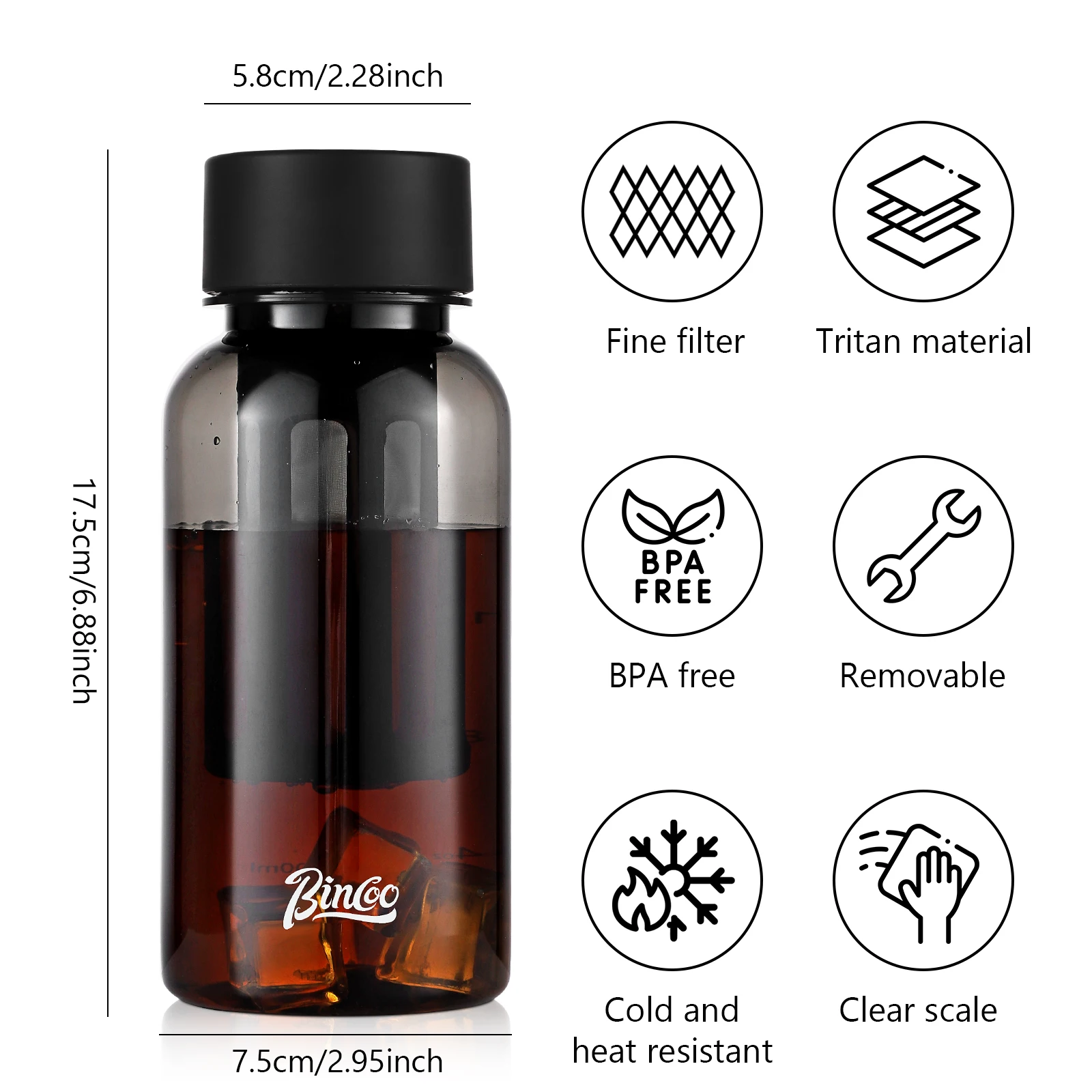 ماكينة صنع القهوة الباردة من Bincoo، زجاجة ثلج ذات...