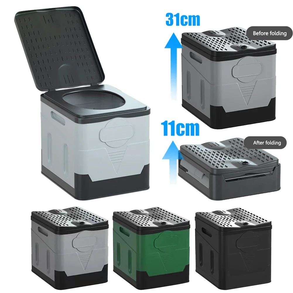 Portable Folding Toilet for Outdoor Camping Potty for Adults Kids Cover Design Seat Toilet Reusable Picnic Car Travel