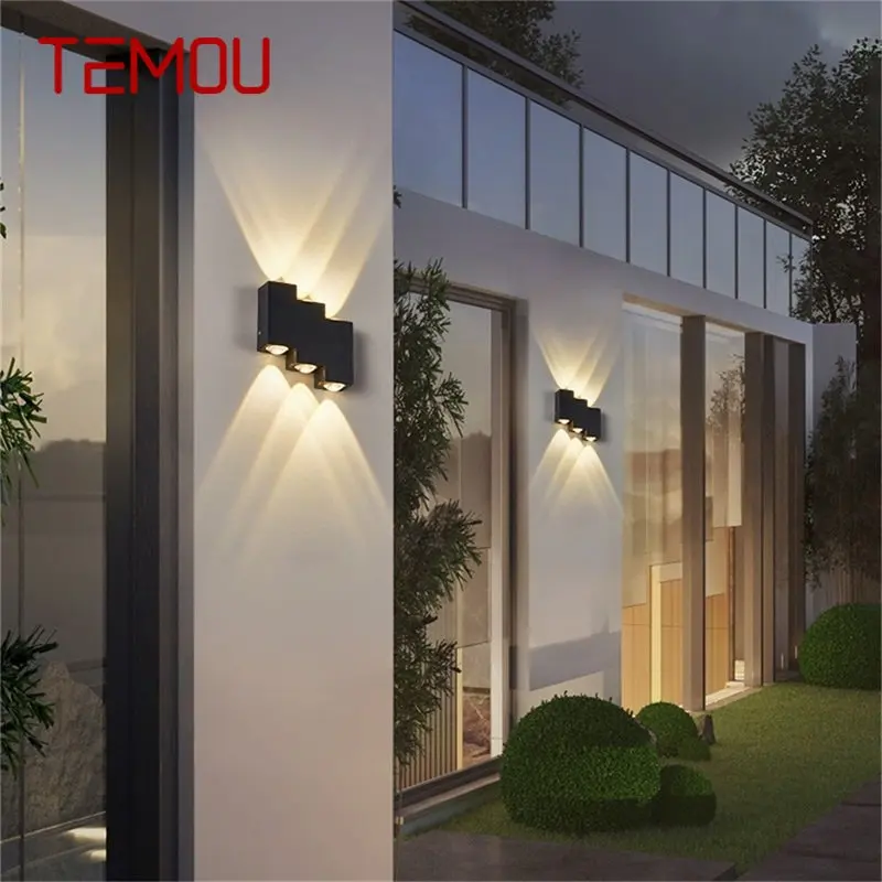 TEMOU Wall Lamp Modern Creative Sconce Outdoor Waterproof Light LED Fixture For Home