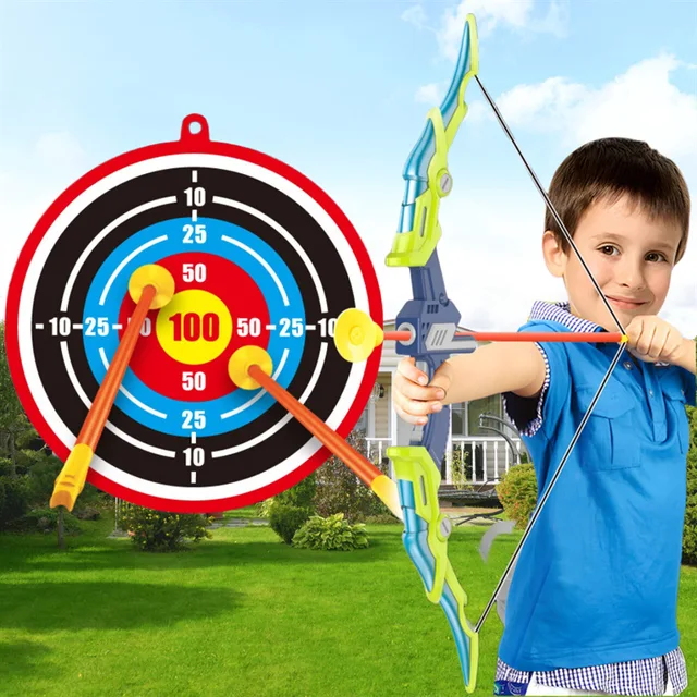 Bow and Arrows for Children Kids Archery Bow Practice Recurve Bow Outdoor Sports Game Hunting Shooting Toy Boys Gift Bow Kit Set 2