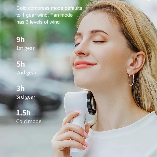 Hordozható Kézi Ventilátor Félvezető Hűtés 2200Mah Akkumulátor Usb Újratölthető Mini Léghűtő Kültéri - Image 3