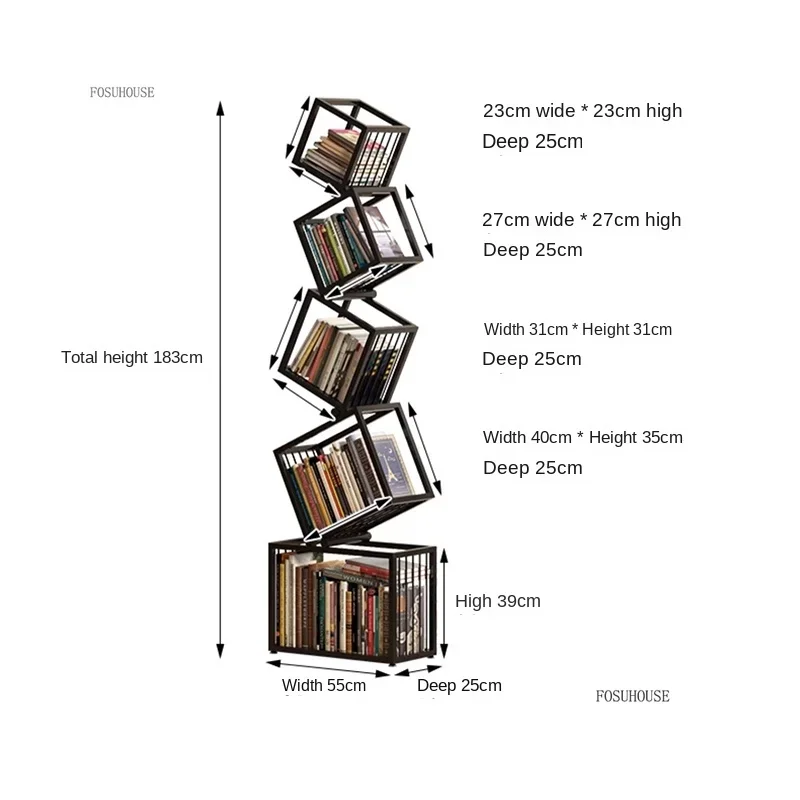Corner Designer Bookcases Floor Rack Iron Shaped Display Shelf Home Living Room Bookcase Bookshelf Integrated Against The Wall C