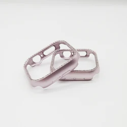 Diamond Bling Protector for Apple Watch - Stylish Protective Bumper Accessory (Light pink)