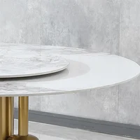 Dining Table Set for 4 - Gold Stainless Steel Base & PU Leather Chairs for Dining & Living Rooms - Image 3