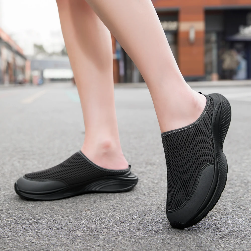 Leichte, atmungsaktive Mesh-Slipper für Damen – pfirsichrosa Sommer-Wanderschuhe, bequeme Eva-Sohle, lässiges Low-Top-Design, geeignet für den Innen- und Außenbereich – Detail 5