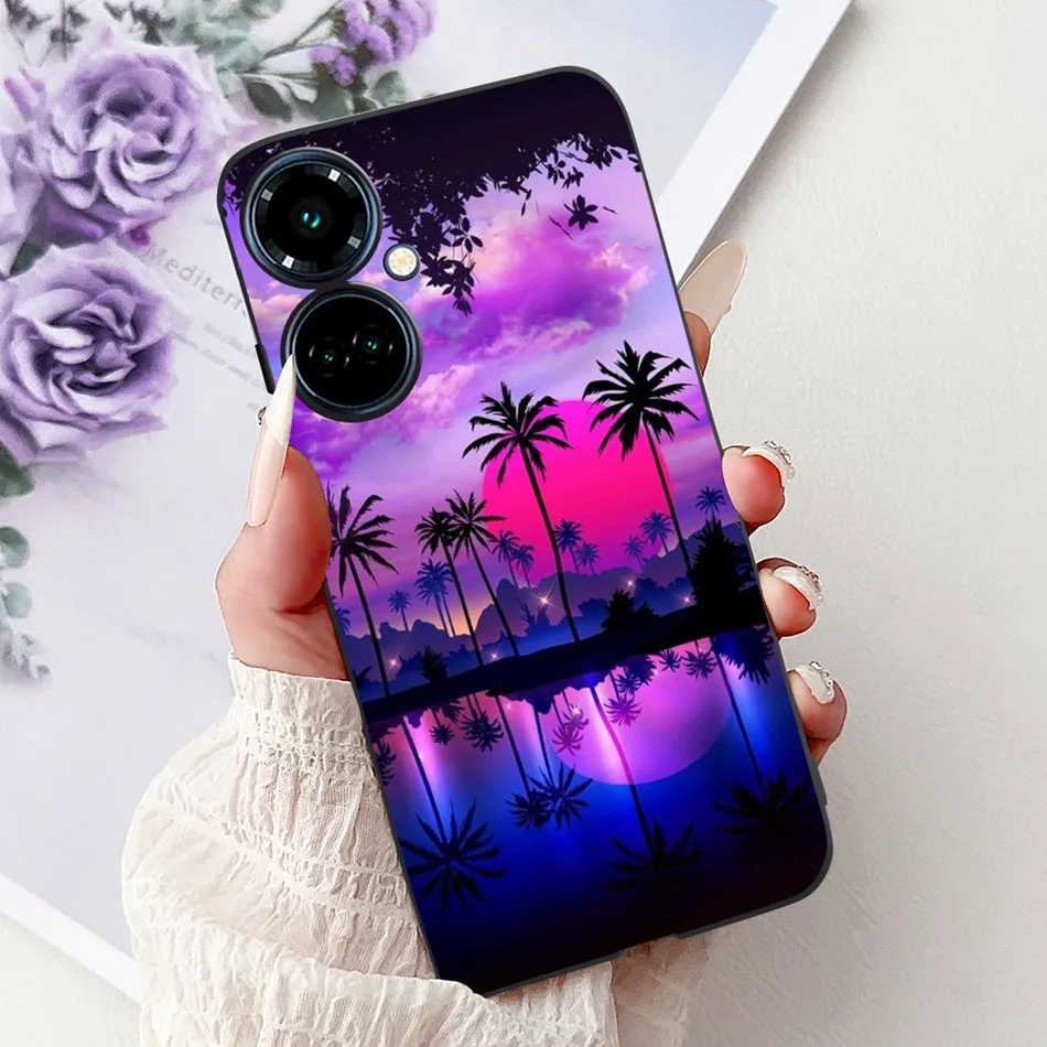 Elegant Butterfly Cat Black Silicone Soft Phone Case