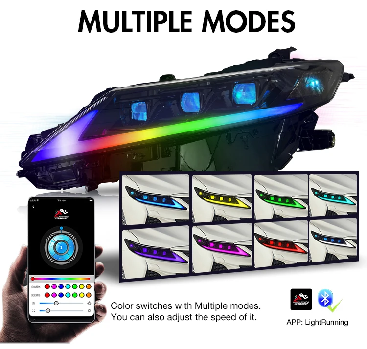 Auto-Upgrade-Zubehör für 2018-2024 Toyota Camry LE SE XLE XSE TRD RGB-Scheinwerfer Klare Reflektoren Nahtloser Ersatz DRL – Detail 4