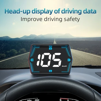 Pantalla frontal para coche, medidor inteligente HUD, GPS, alarma de exceso de velocidad, brújula de velocidad, accesorios electrónicos, novedad de 2024 1