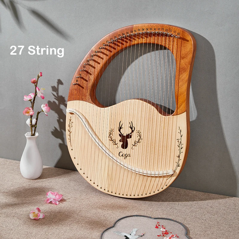 Professional Harp 27/32 String Lyre Harp Piano High-end Lyre Full Solid Wood Mahogany Portable Musical Instrument