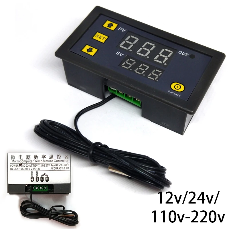 1pc Temperature Controller Cooling/heating Working Mode Home Temperature Control System Accessories 12V/24V/110V-220V digital temperature controller 12v 24v 110v 220v thermostat cooling heating temperature meter switch regulator