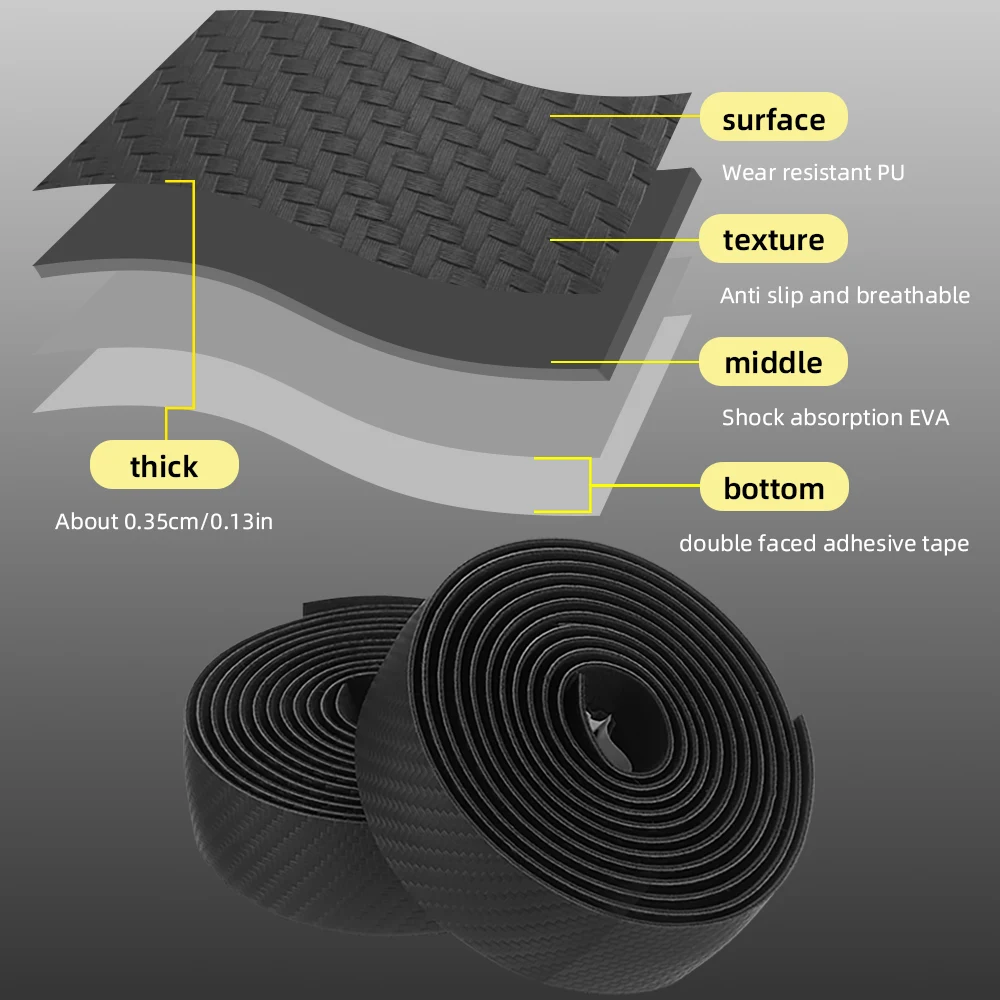 Bike Handlebar Tape MOTSUV Road Bicycle Bar Tape Cycling Cork Shockproof Sport Handlebar Bandage EVA Wrap Bent Bar Tape+2 Plug Bike Accessories