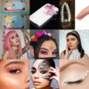 3D Eyes Face Makeup Temporary Tattoo Self Adhesive Beauty White Pearl Jewels Stickers Festival Body Art Decorations Nail Diamond 6
