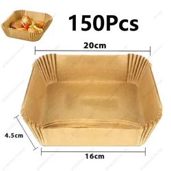 Disposable Non-Stick Oil-Proof Parchment Baking Paper for Air Fryer, Microwave, Oven, and BBQ (150Pcs Square(20cm))