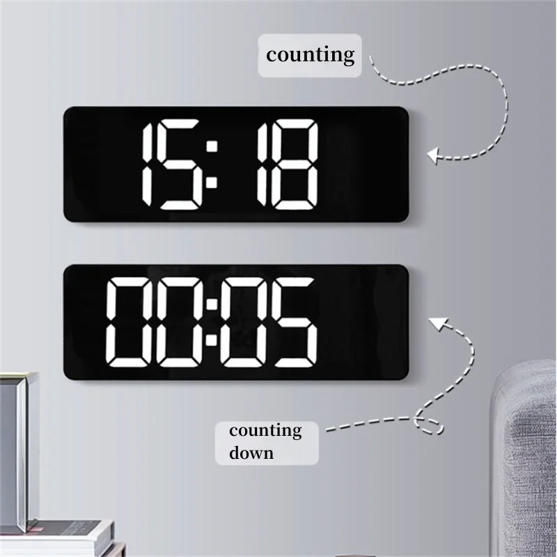 13/16inch Wall-mounted Digital Wall Clock Remote Control Large Wall Clocks Temp Date Week Display Memory Table Clock wall clock,digital wall clock,digital display clock