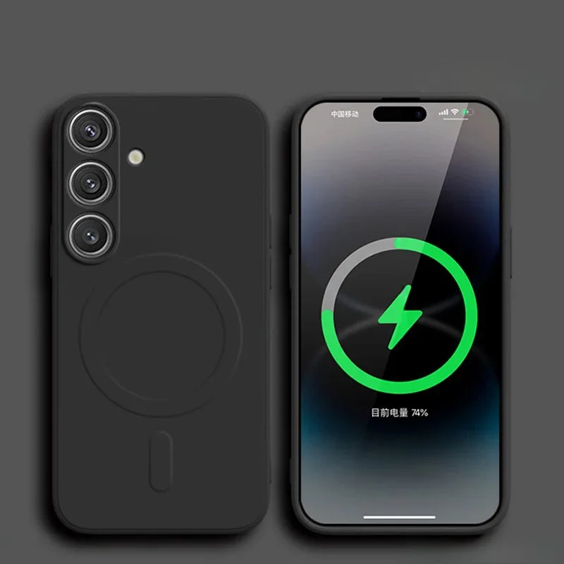 Silicone Case Liquid Magnetic Shockproof For Samsung Galaxy S26 S25 Edge S24 Ultra S23 FE S22 Plus Magsafe Wireless Charge Cover