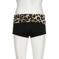 SUCHCUTE Leopard Print Patchwork Skinny Shorts Y2K Aesthetic 2000s Elastic Waist Bottoms Women Fashion Grunge Fairycore Clothes - Image 6