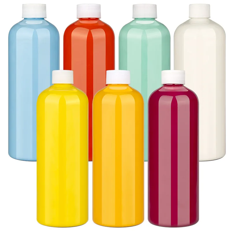 어린이 DIY 아크릴 유체 페인트, 대형 병, 격렬한 곰 벽, 세라믹 캔버스 페인트, 환경 친화적 아트 페인트, 500ml 