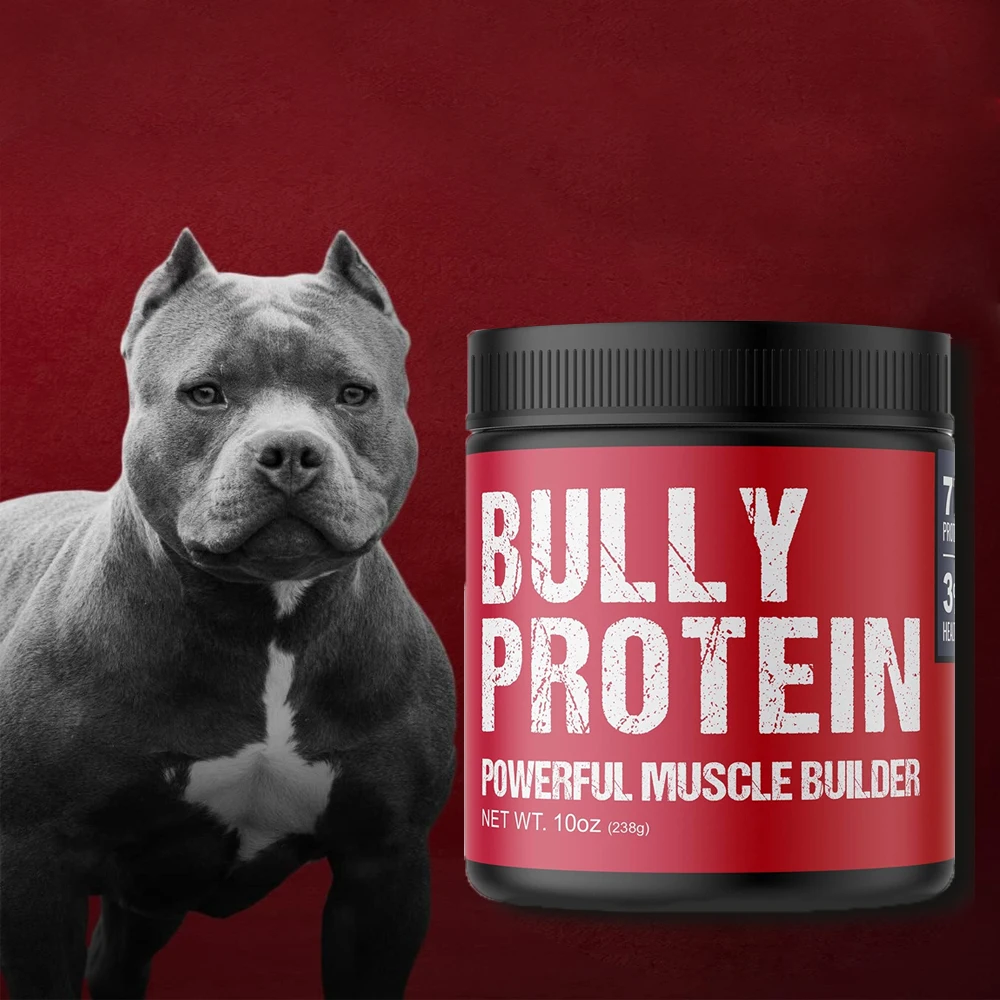 

Muscle Bully Protein Supplement Supports Muscle Growth, Recovery and Size For Bull Breeds Pit Bulls, American Bullies, Bulldogs