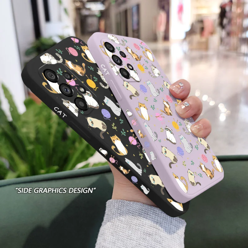 Charming Cat Pattern Protective Phone Case