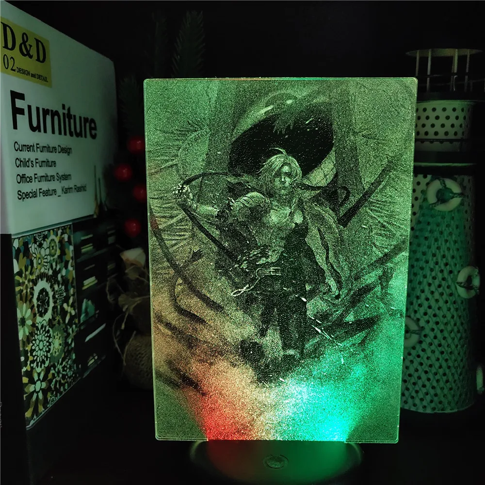 Fullmetal Alchemist Edward Elric 3D Night Lights LED Anime Manga Colorful Collective Lampara Table Desk Lamp RGB Visual Lighting