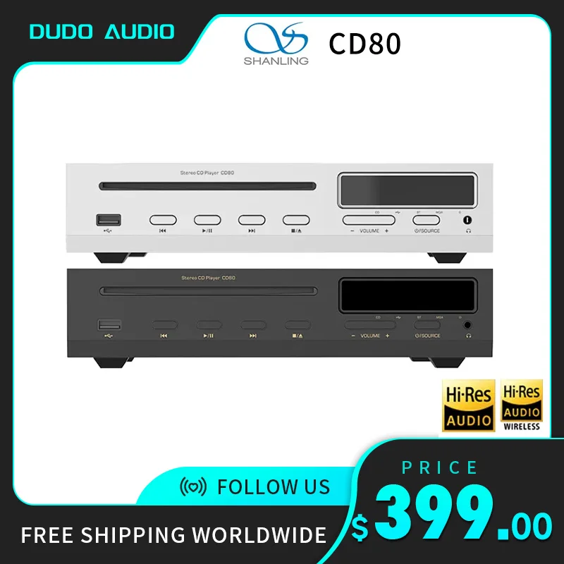 

SHANLING CD80 MQA CD Player Phillips Drive ES9219MQ DAC LTA8092 Amplifier chip Hi-Res Audio Bluetooth Input LDAC