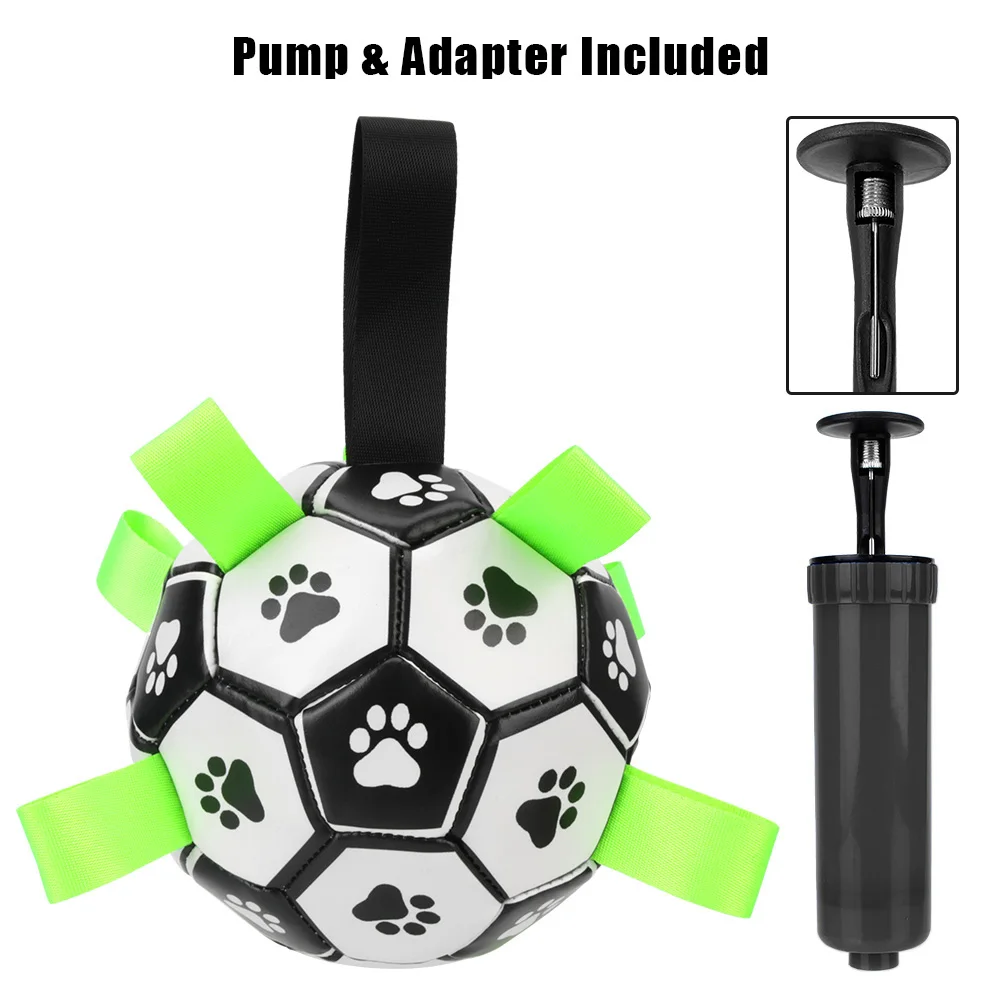 Interactive Pet Football Toys With Grab Tabs Dog Bite Chew Balls Pets Accessories Puppy Outdoor Training Soccer 15cm 6