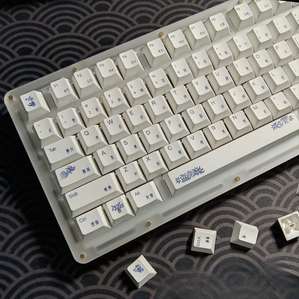 

Dyed Keycaps for Mechanical Keyboard, PBT, Pure Color, Celadon 132 Keys, CHERRY, Thermosublimation, 60, 80, 104, 108