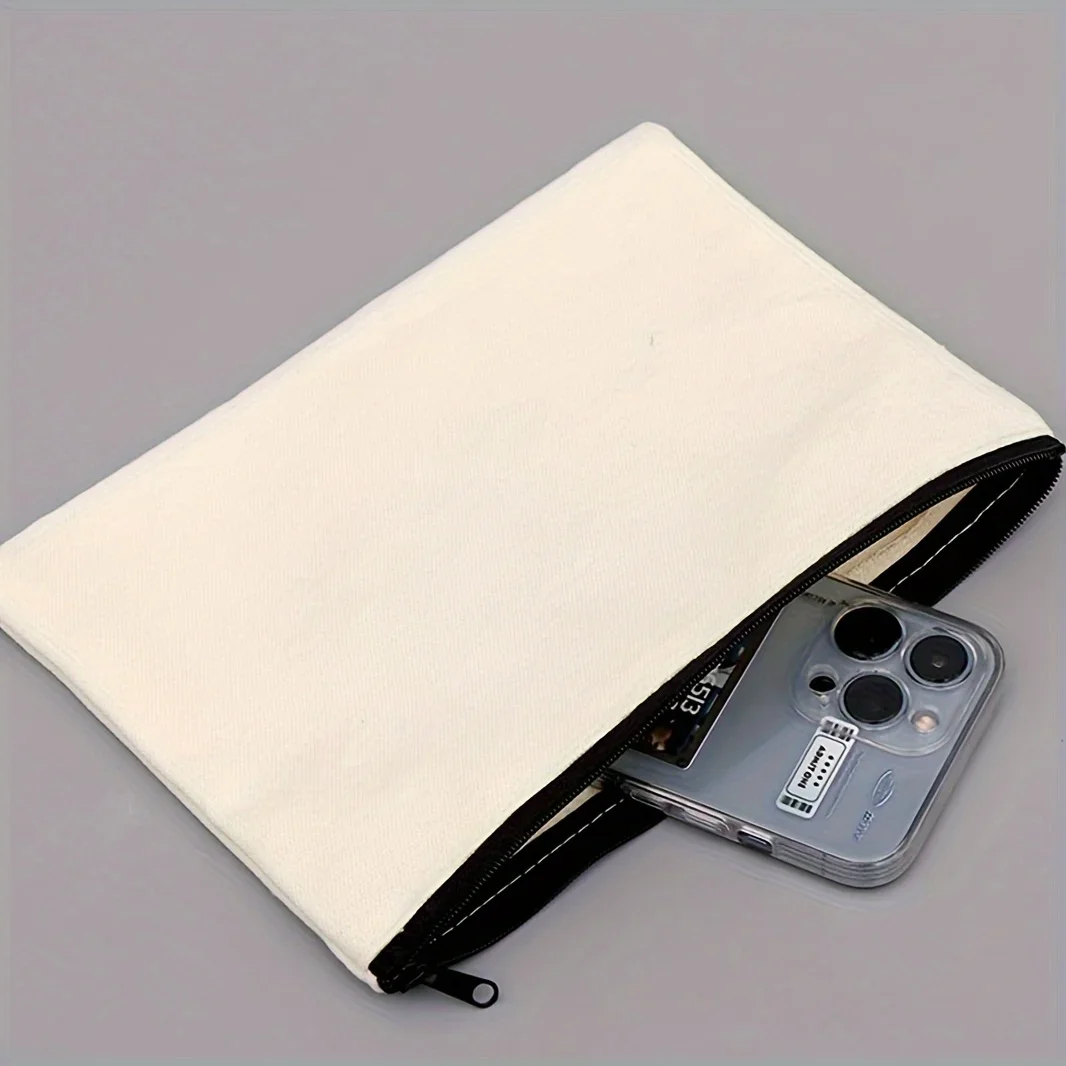 Stationery Bag Zipper DIY Cotton Canvas Pencil