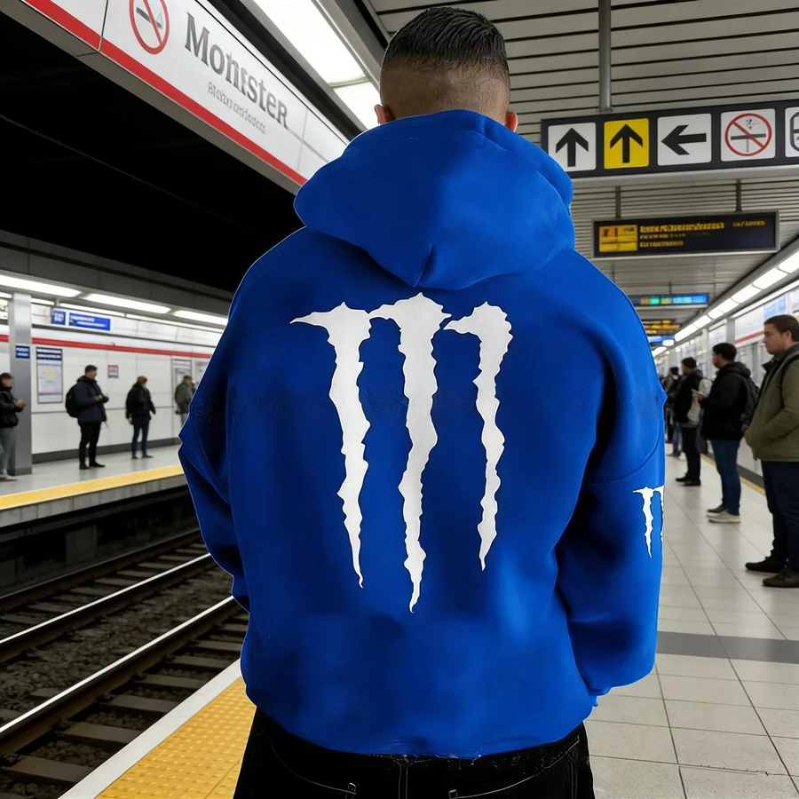 Monster Energy Hoodies – Charcoal Gray Streetwear Pullover For Men & Women