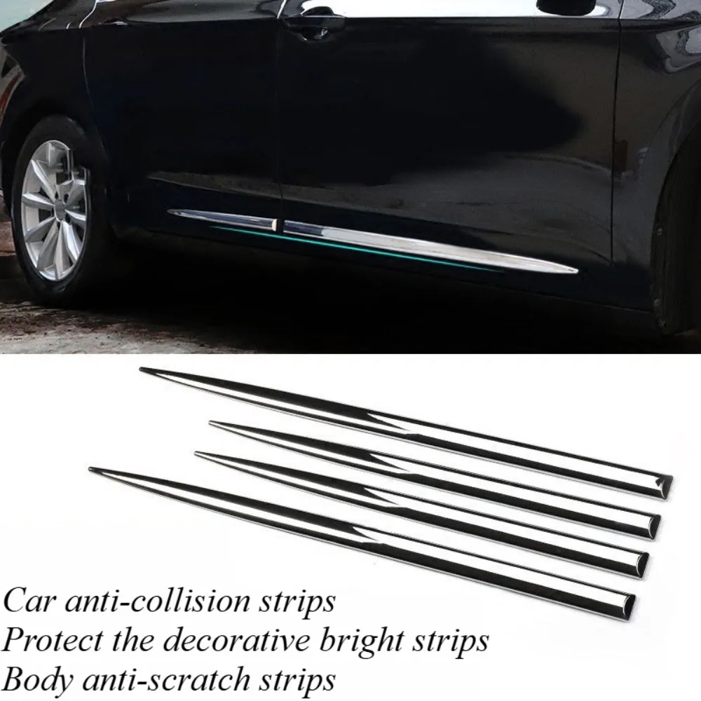 Protector Universal de borde de puerta de coche, cinta de goma antiarañazos, embellecedor negro brillante, Kit de accesorios de estilo Exterior