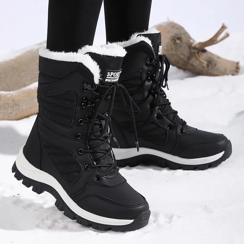 Snow Boots Woman 2025 Trend Fashion Women Shoes Platform Shoes Women Plush Ankle Boots Soft Botas Mujer Winter Girls Boots