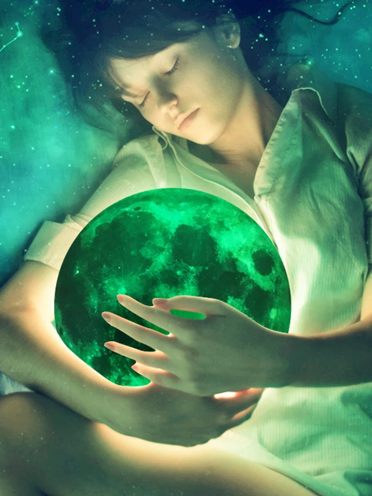 1 PC Hot Sale Luminous Moon Wall Sticker Glow In The Dark Fluorescent Sticker PVC Kids Room Wall Decorate Wallpaper