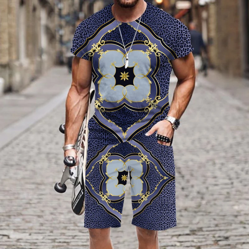  Ƽ ݹ Ʈ Tracksuit Leopard Print Funny Street Tops м ĳ־ ݼҸ 2022 New O Neck Summer 3D Printed