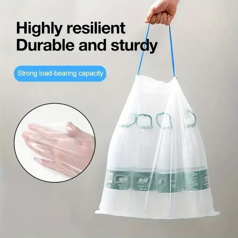 75/300pcs Garbage Bag Drawstring Household Disposable Kitchen Dormitory Living Room