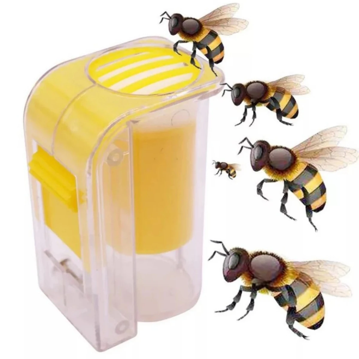 1Pcs Bee Queen Marking Catcher Plastic One Handed Marker Bottle Plunger Plush Beekeeper Tool Garden Beekeeper Queen Bee Catcher