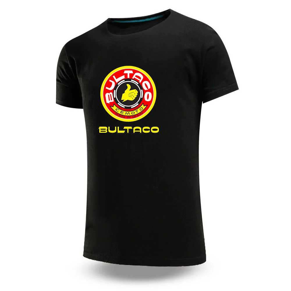 

2024 printed Bultaco Cemoto motorcycle new men's fashion T-shirt round neck comfortable and casual ordinary summer coat