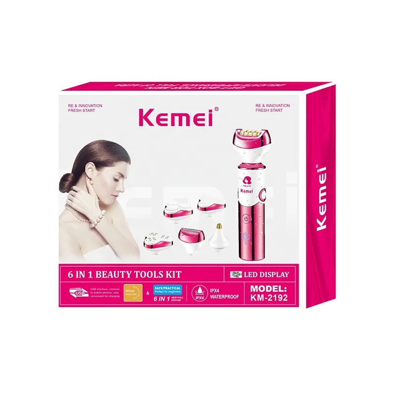 KEMEI Km-2192 Rechargeable Professional Epilator Hair Removal Electric Hair Epilator Lady Shaver For Women 4