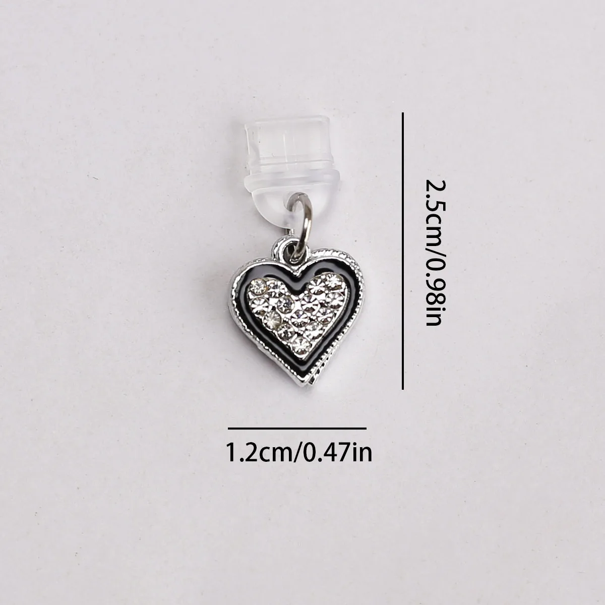 Doppelseitiger Vollrhinestone-Herz-Handy-Staubschutz-Anhänger - Dekorativer Staubschutz-Plug für iPhone & Type-C Anschlüsse – Detail 9