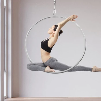 90cm Aerial Lyra Hoop Gymnastic Equipment Lifting Ring Yoga Ring Dance Stainless 5