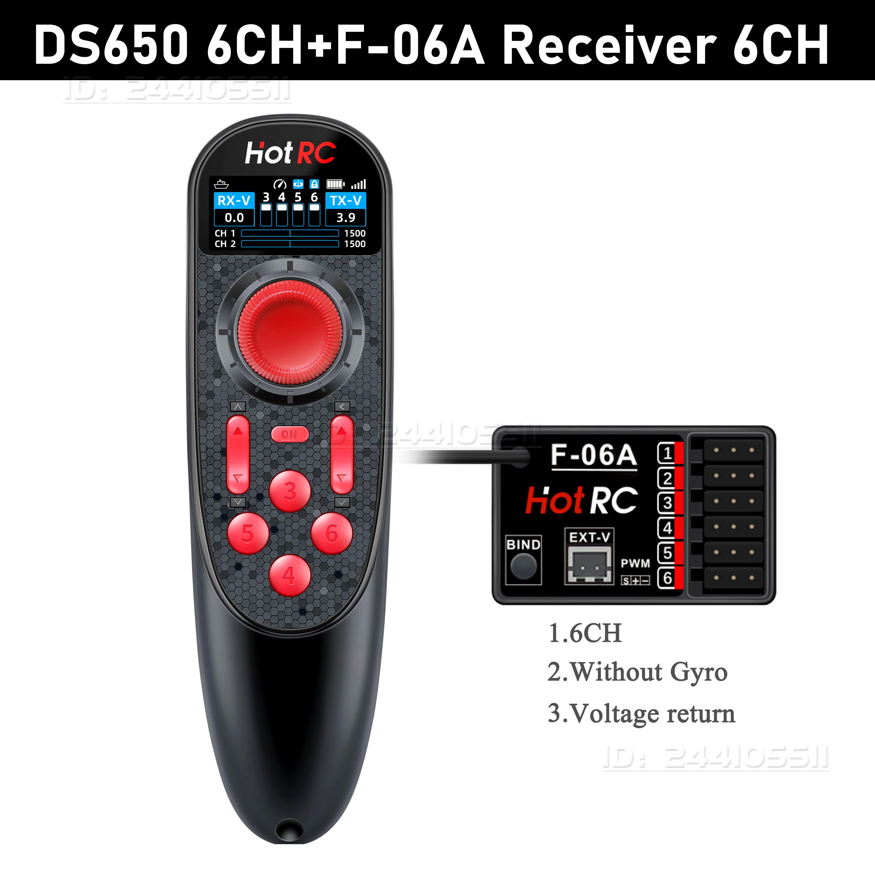 6CH 2.4G 6チャンネル リモートコントロール送信機 レシーバーセット
