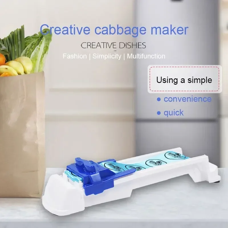 1pc White and Bule Vegetable Meat Rolling Machine Stuffed Grape Leaf Meat Roller Wrapping Cabbage Rolling Kitchen Gadget