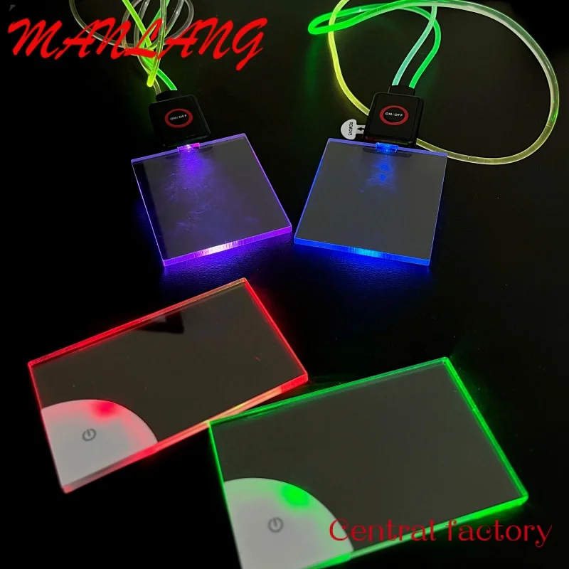 

Custom New Unique Glow Invitations Luxury Design Business Cards Custom LED Card Holographic Glowing Light Business Cards