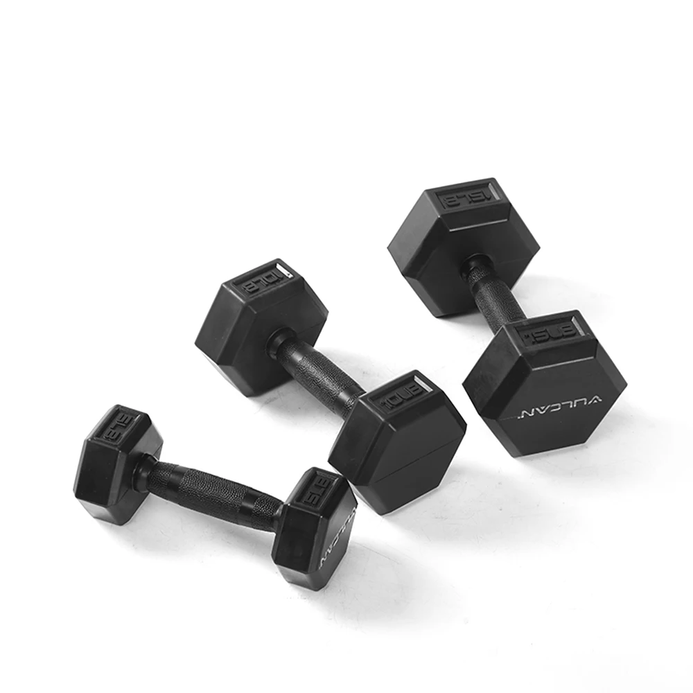 Rubber Covered Dumbbells 24kg 40kg Dumbbell Set Hex Dumbbell Weights Black Fitness Equipment Exercise