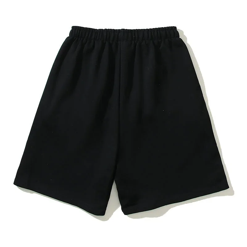 2025 Men's Summer Cotton Shorts Trendy Printed Sweatpants Couple Simple Printed Medium Pants Casual Fashion Five-point Pants 3